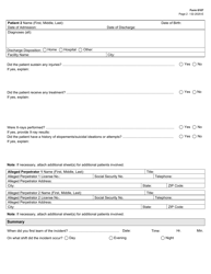 Form 6107 Psychiatric Hospital Incident Report - Texas, Page 2