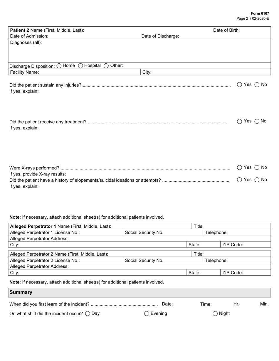 Form 6107 - Fill Out, Sign Online and Download Fillable PDF, Texas ...