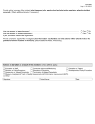 Form 6107 Psychiatric Hospital Incident Report - Texas, Page 3