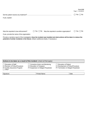 Form 6109 Special Care Facility Incident Report - Texas, Page 2