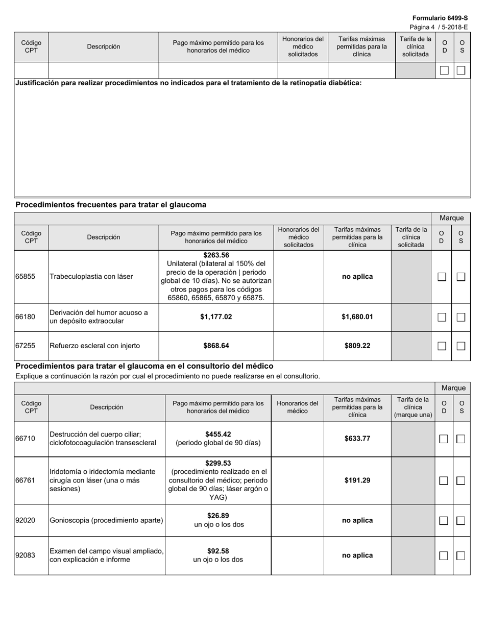 Formulario 6499-S Solicitud De Tratamiento - Texas (Spanish), Page 4