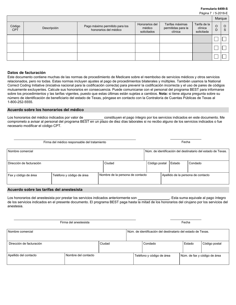 Formulario 6499-S Solicitud De Tratamiento - Texas (Spanish), Page 7
