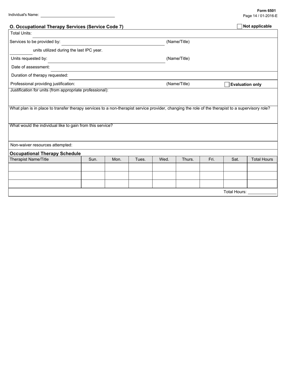 Form 6501 Individual Program Plan - Texas, Page 14