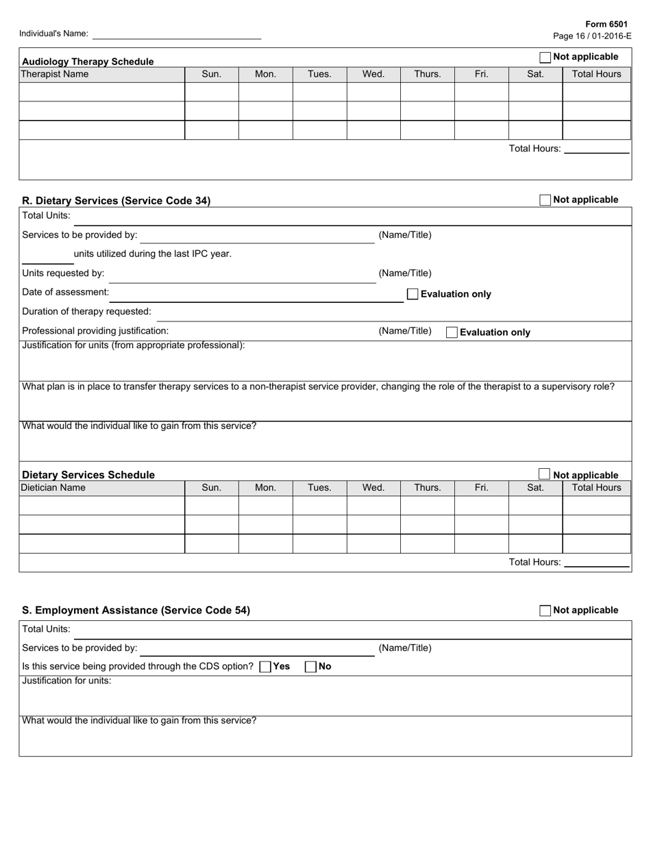 Form 6501 Individual Program Plan - Texas, Page 16