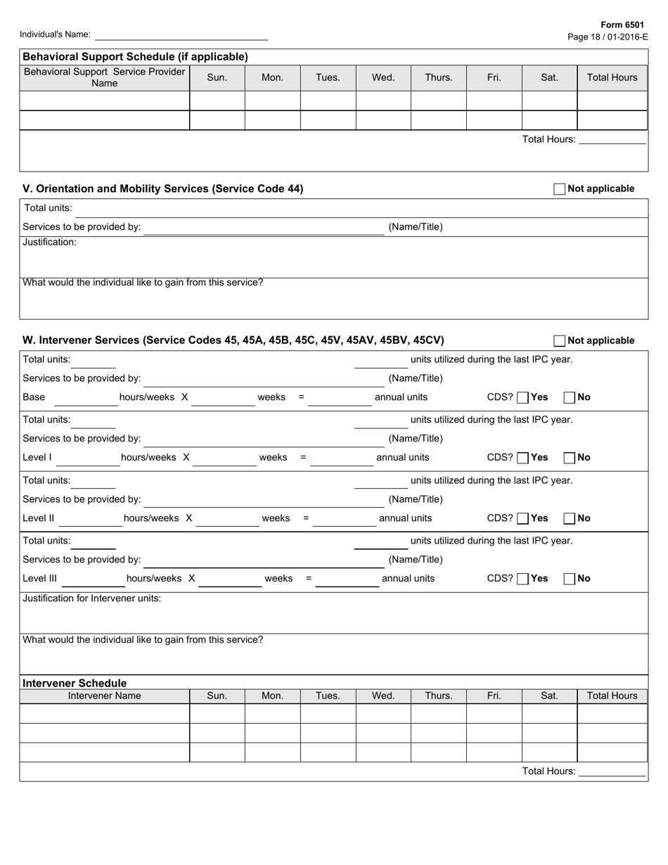 Form 6501 Individual Program Plan - Texas, Page 18