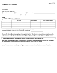 Form 6200 Foster Grandparent Program Application - Texas, Page 2