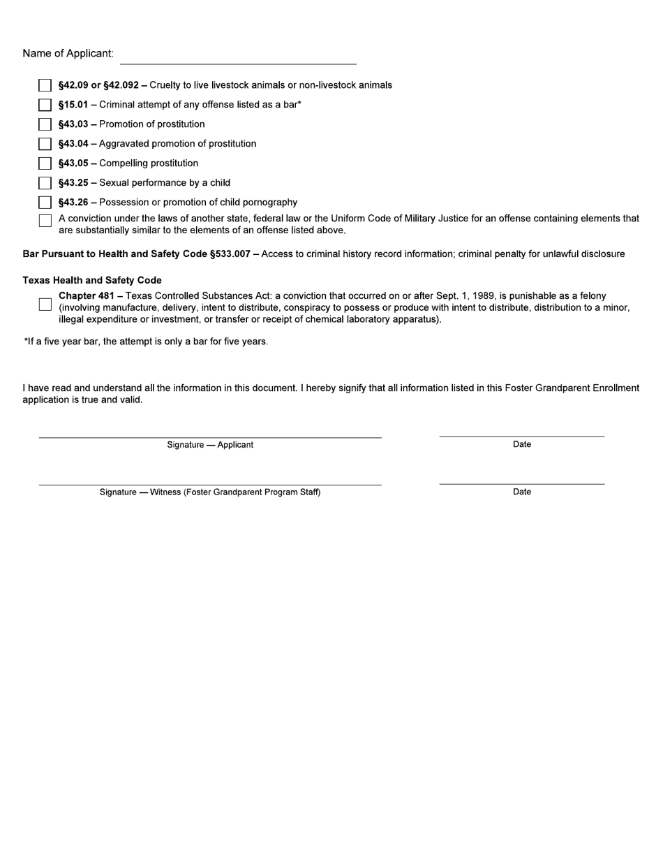Form 6200-S Foster Grandparent Program Application - Texas (English / Spanish), Page 4
