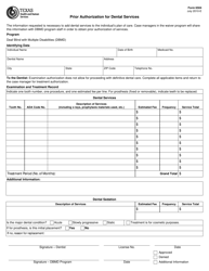 Document preview: Form 6504 Prior Authorization for Dental Services - Texas