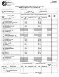 Document preview: Form 6500-T Ipc Service Delivery Transfer Worksheet - Texas