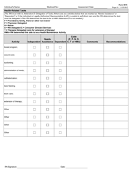 Form 6515 Community Living Assistance and Support Services (Class)/Deaf Blind With Blind With Multiple Disabilities (Dbmd) Nursing Assessment - Texas, Page 8
