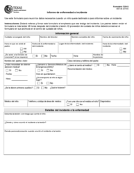 Document preview: Formulario 7239-S Informe De Enfermedad O Incidente - Texas (Spanish)