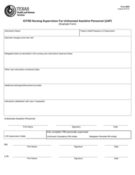Document preview: Form 8005 Icf/Iid Nursing Supervision for Unlicensed Assistive Personnel (Uap) - Texas