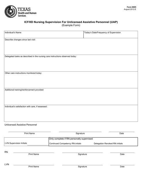Form 8005  Printable Pdf