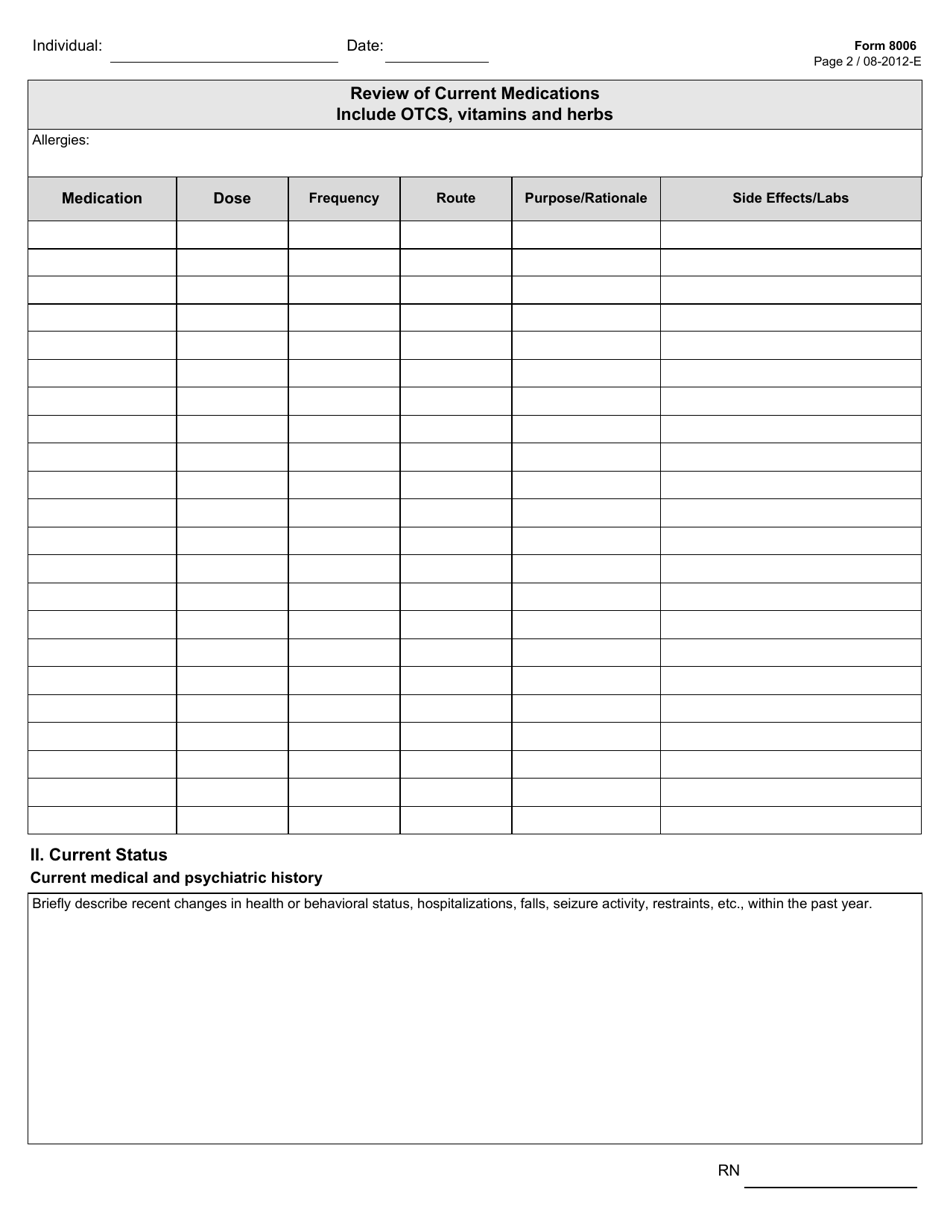 Form 8006 - Fill Out, Sign Online and Download Fillable PDF, Texas ...