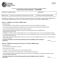 Form 8507 Understanding Program Eligibility - Class/Dbmd - Texas