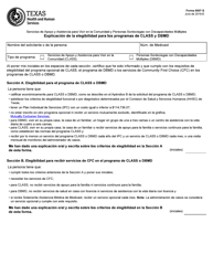 Formulario 8507-S Explicacion De La Elegibilidad Para Los Programas De Class Y Dbmd - Texas (Spanish)
