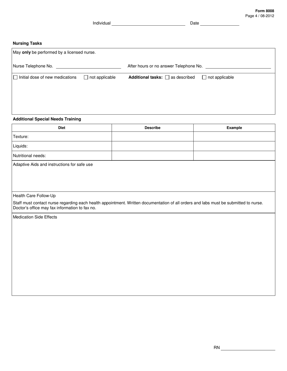 Form 8008 - Fill Out, Sign Online and Download Printable PDF, Texas ...