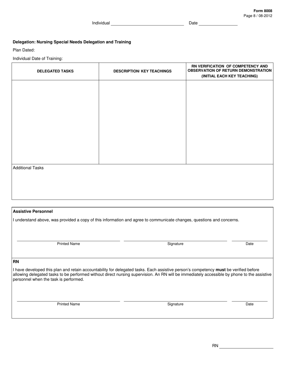 Form 8008 - Fill Out, Sign Online and Download Printable PDF, Texas ...