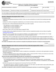 Formulario 8511-S Servicios Y Requisitos De Los Programas - Texas (Spanish)