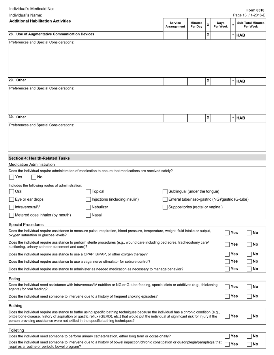 Form 8510 - Fill Out, Sign Online And Download Fillable Pdf, Texas 