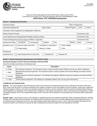 Form 8510 Hcs/Txhml Cfc Pas/Hab Assessment - Texas