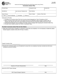 Document preview: Form 8581 Corrective Action Plan - Texas