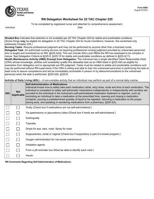 Form 8585  Printable Pdf