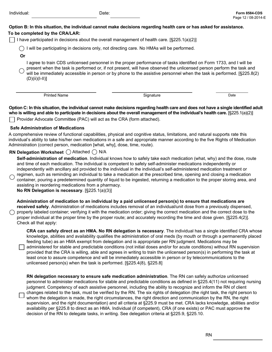 Form 8584-CDS - Fill Out, Sign Online and Download Fillable PDF, Texas ...