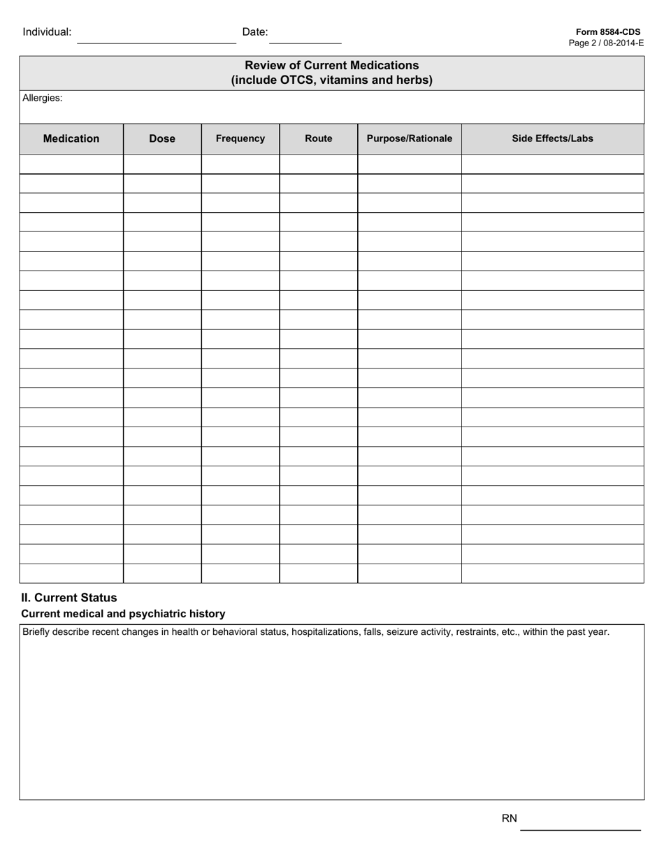 Form 8584-CDS - Fill Out, Sign Online and Download Fillable PDF, Texas ...