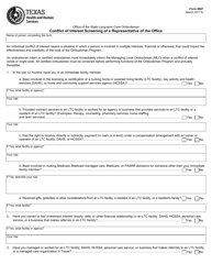 Document preview: Form 8607 Conflict of Interest Screening of a Representative of the Office - Texas