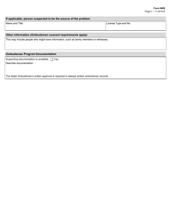 Form 8609 State Long-Term Care Ombudsman Program Complaint for Regulatory Services Investigation - Texas, Page 2