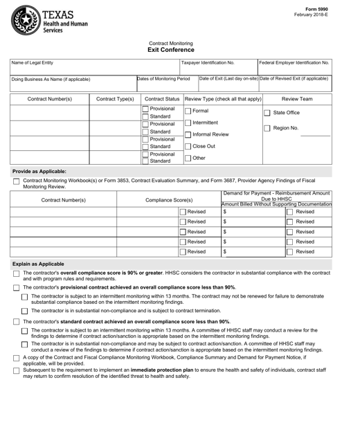 Form 5990  Printable Pdf