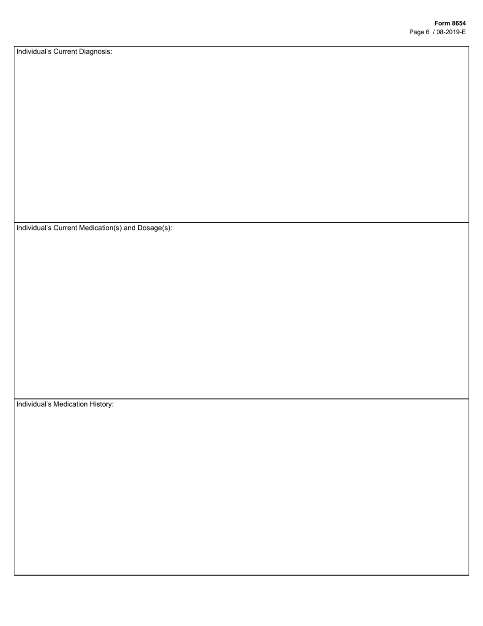 Form 8654 State Supported Living Center (Sslc) Admission Application - Texas, Page 6