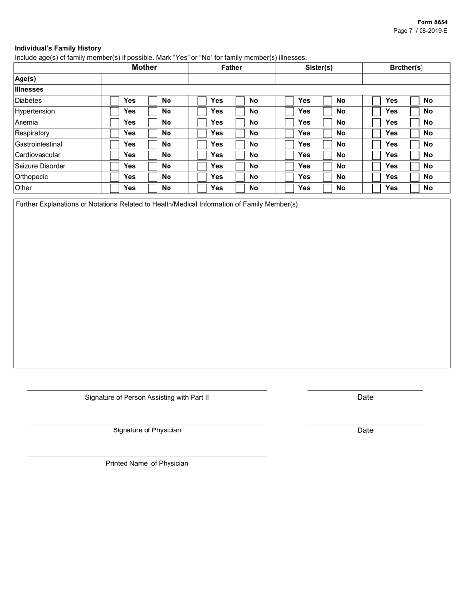 Form 8654 State Supported Living Center (Sslc) Admission Application - Texas, Page 7