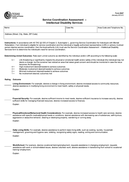 Form 8647  Printable Pdf