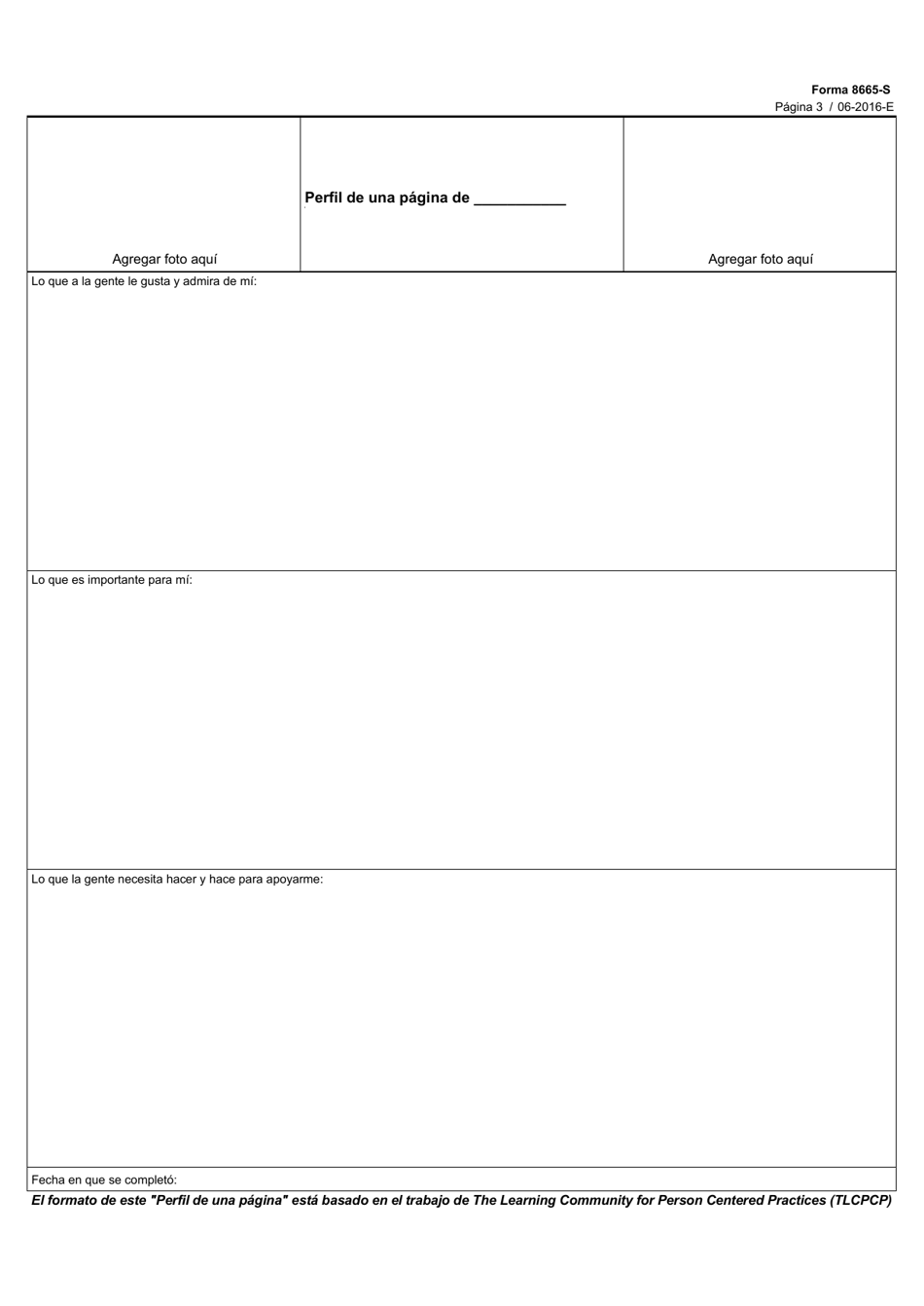 Formulario 8665-S Plan Dirigido Por La Persona - Texas (Spanish), Page 3