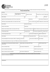 Form 8665 Person-Directed Plan - Texas