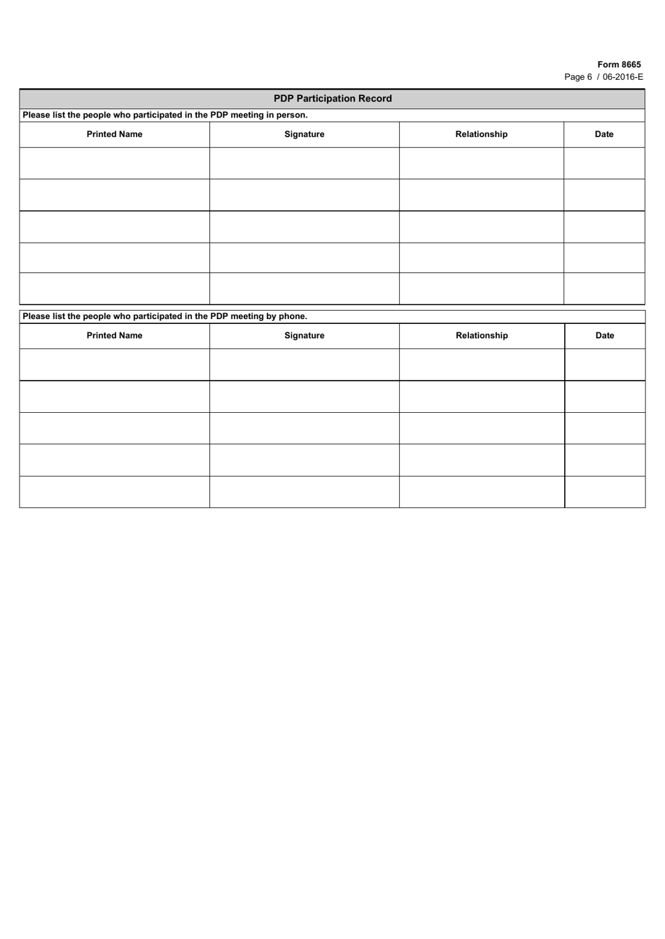Form 8665 Person-Directed Plan - Texas, Page 6