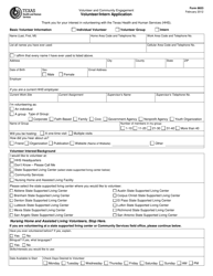 Form 8653 Volunteer/Intern Application - Texas