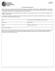 Document preview: Form 8710 Criminal History Statement - Texas