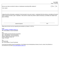 Form H0010 Application for Advisory Committee Membership - Texas, Page 4