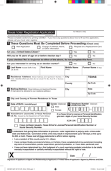 Form H0025 Texas Voter Registration Application - Texas, Page 2