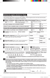Formulario H0025-S Solicitud De Registro Electoral En Texas - Texas (Spanish), Page 2