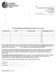 Document preview: Formulario H0054-S Aviso De Elegibilidad Para Medicaid De Participacion En Los Costos - Texas (Spanish)