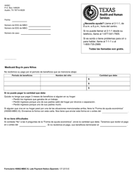Document preview: Formulario H0062-MBIC-S Late Payment Notice - Texas (Spanish)
