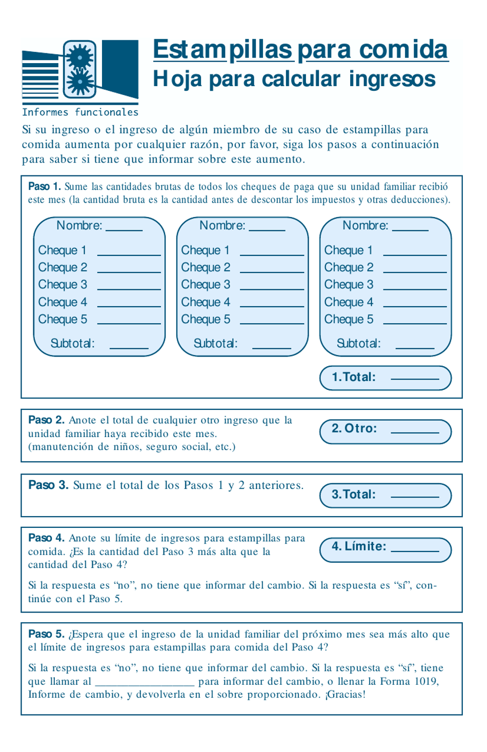 Form H0070 Food Stamps Streamlined Reporting (Income Calculation Worksheet) - Texas (English / Spanish), Page 2