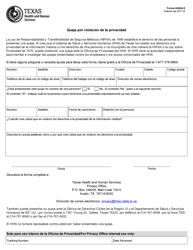 Document preview: Formulario H0404-S Queja Por Violacion De La Privacidad - Texas (Spanish)