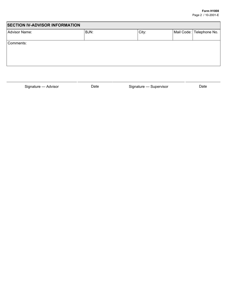 Form H1008 Authorization for Cancellation or Issuance of Public Assistance Warrants - Texas, Page 2