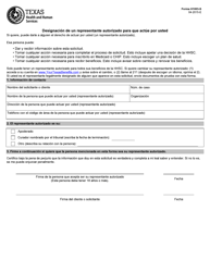 Document preview: Formulario H1003-S Designacion De Un Representante Autorizado Para Que Actue Por Usted - Texas (Spanish)