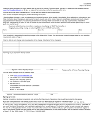 Form H1019 Report of Change - Texas, Page 2